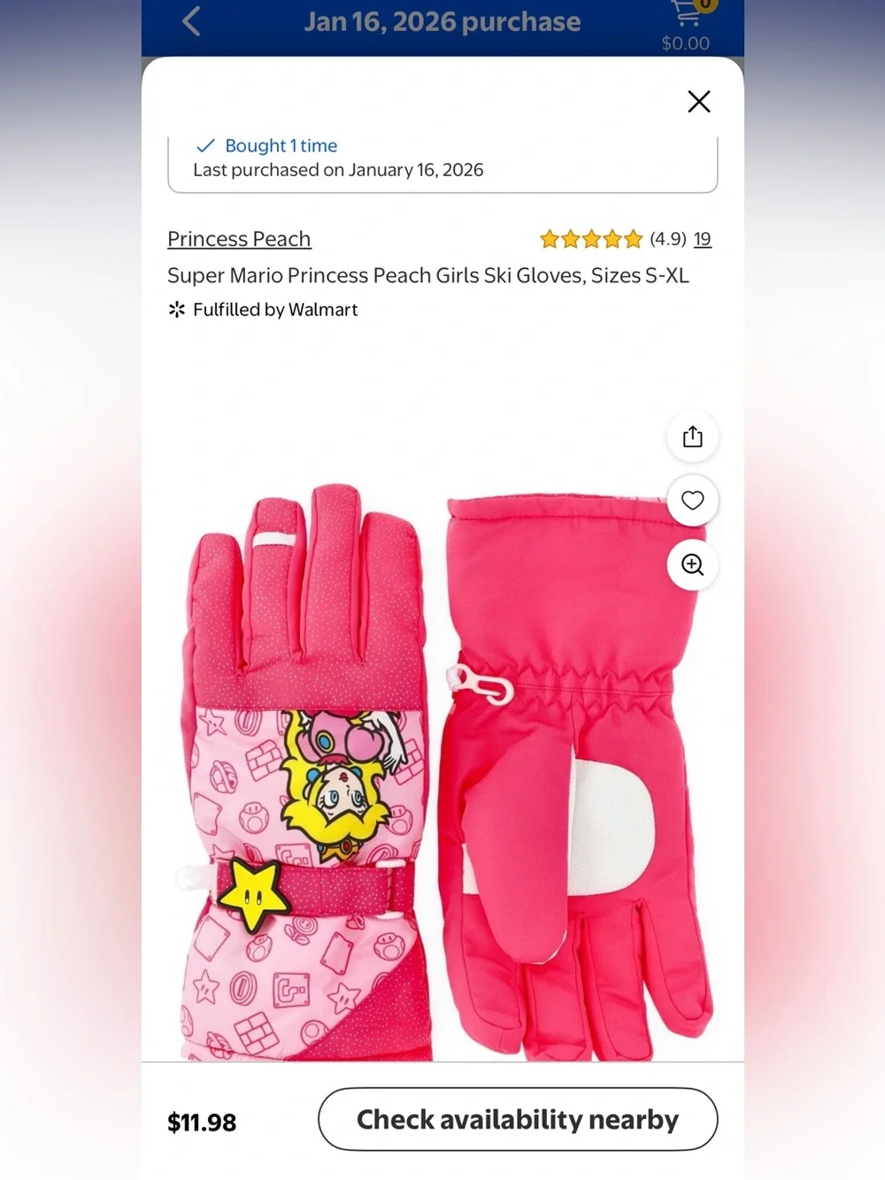 Super Mario Brothers Princess Peach Girls’ (6) Clothes